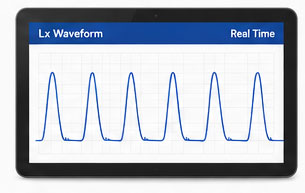 Real-time Lx waveform displayed on screen