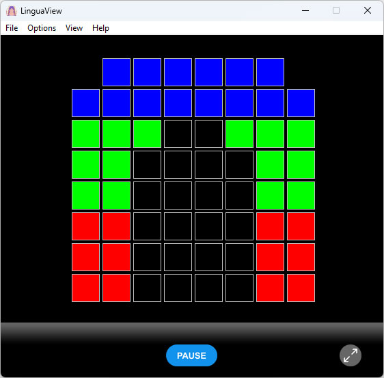 LinguaView electropalatography software — classic palatograph display