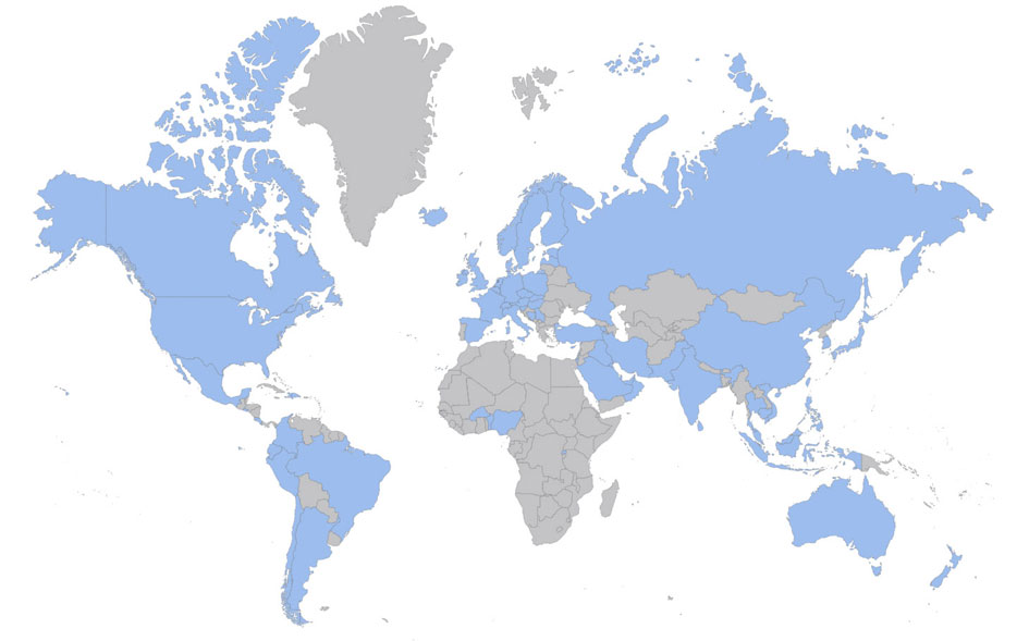 Rose Medical Solutions Ltd • world sales map